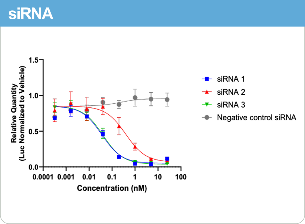 Luciferase reporter siRNA potency curve